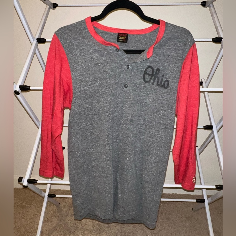 Old school Homage Classics Script Ohio 3/4 Sleeve Henley